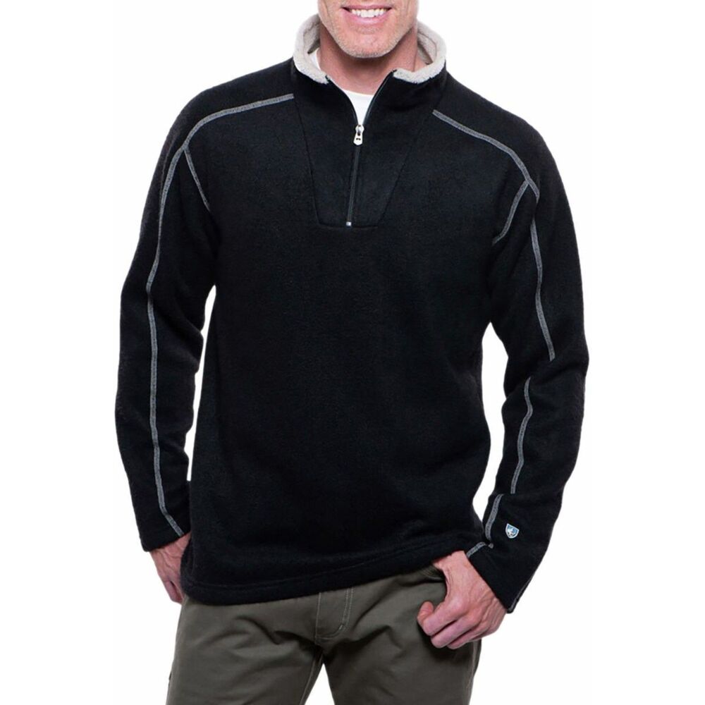 Kuhl Men's EUROPA Quarter Zip Alfpaca Fleece Black XL